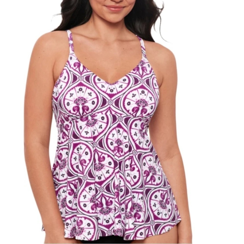Swim Solutions Tiletale Tankini Size 12 NEW